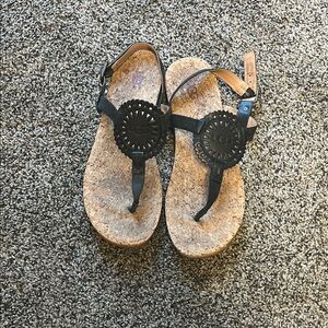 Black Sandals with Cork Sole
